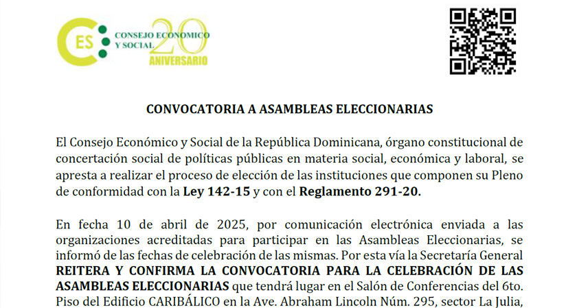 EL CES CONVOCA A ASAMBLEAS ELECCIONARIAS