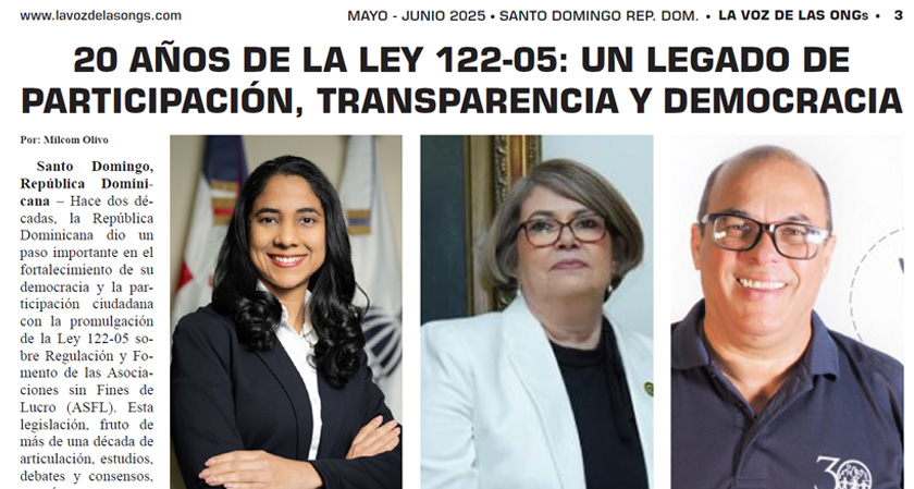 20 años de la Ley 122-05 (Periódico La voz de las ONGs)