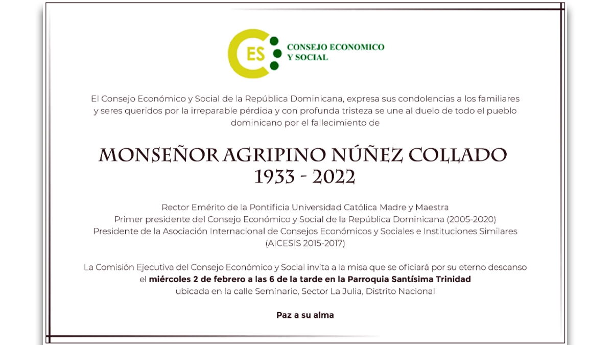 Misa por el eterno descanso de Monseñor Agripino Núñez